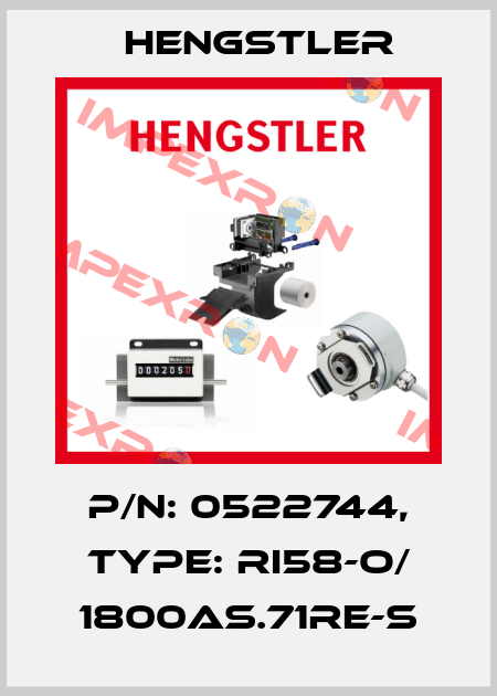 p/n: 0522744, Type: RI58-O/ 1800AS.71RE-S Hengstler
