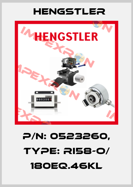 p/n: 0523260, Type: RI58-O/ 180EQ.46KL Hengstler