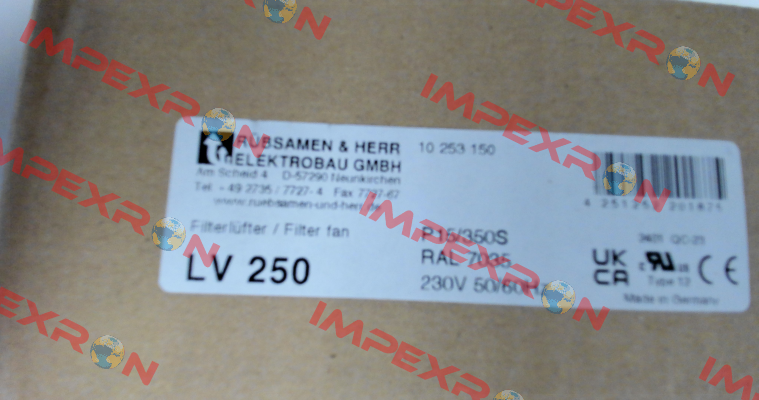 LV 250 Light gray RAL 7035 - 230V AC Rübsamen & Herr