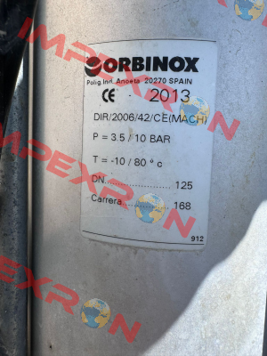 DIR/2006/42/CE(MACH) DN 125 Orbinox