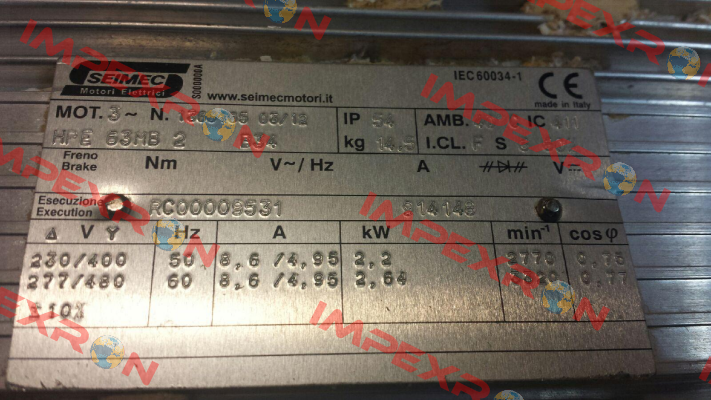 HPE63MB 2 B34  , Nr: 1366165  OEM Seimec (Rossi)