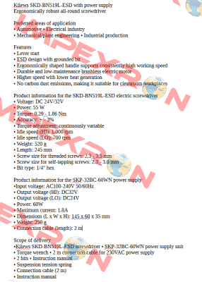 SKD-BN519L-ESD with power supply SKP-32BC-60WN Kilews