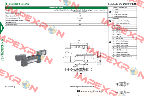 2431.52.00.35.02 (24V/DC) Pneumax