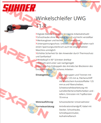 UWG 11-R 230V VDE /100054611 Suhner