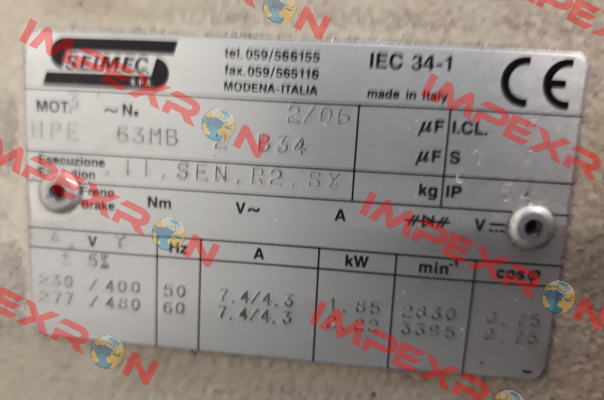 HPE 63MB 2 B34 - OEM  Seimec (Rossi)