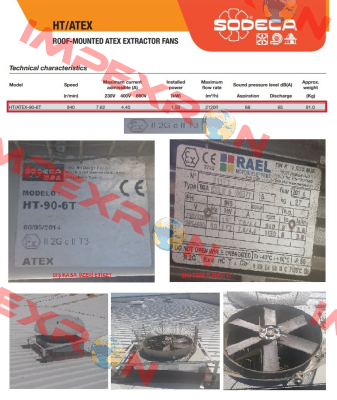 HT-90-6T/ATEX/EXII2G Ex-D Sodeca