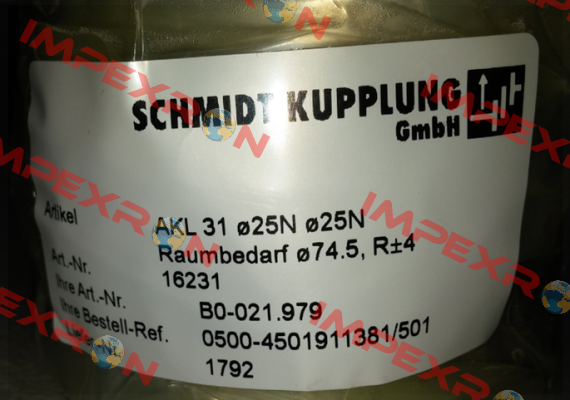 16231 Schmidt Kupplung