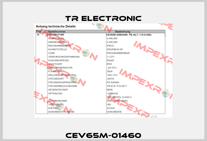 CEV65M-01460 TR Electronic