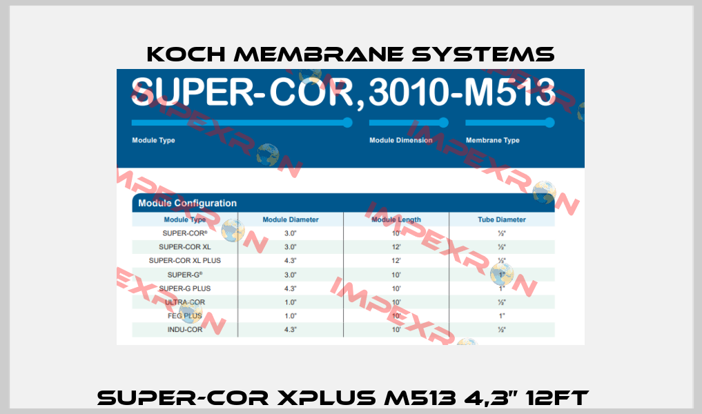 Super-Cor Xplus M513 4,3” 12ft   Koch Membrane Systems