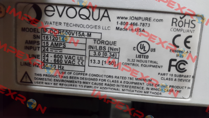 41161000001 Evoqua Water Technologies