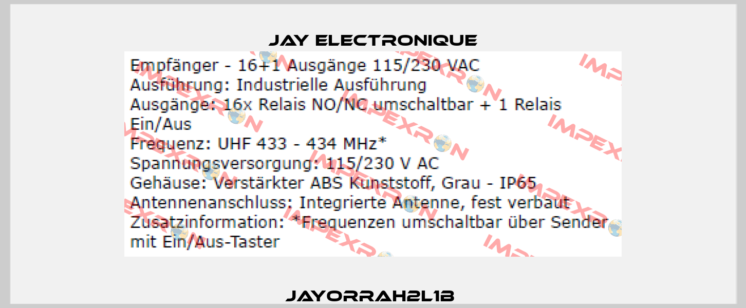JAYORRAH2L1B  JAY Electronique