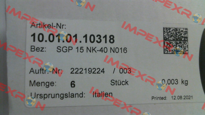 SGP 15 NK-40 N016 Schmalz