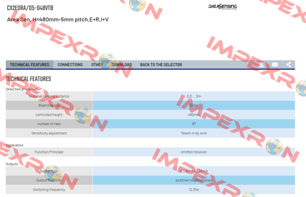 CX2E0RA/05-048VTB Micro Detectors / Diell (now Datasensing)