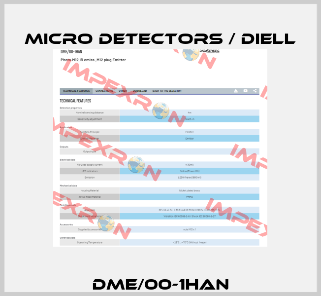 DME/00-1HAN Micro Detectors / Diell