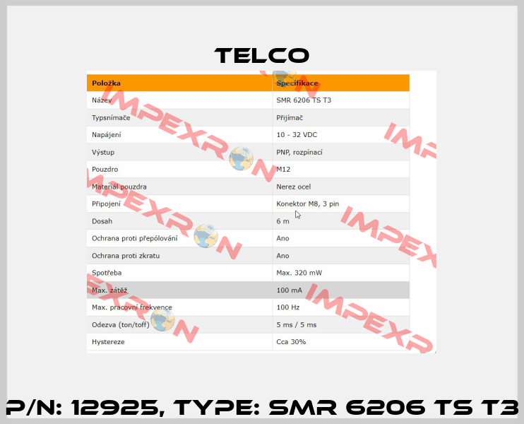 p/n: 12925, Type: SMR 6206 TS T3 Telco